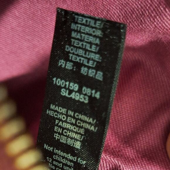 Fossil Wristlet 7" x 5" Red Fuschia Leather Colorblock Clutch Classic Retro - Picture 6 of 9